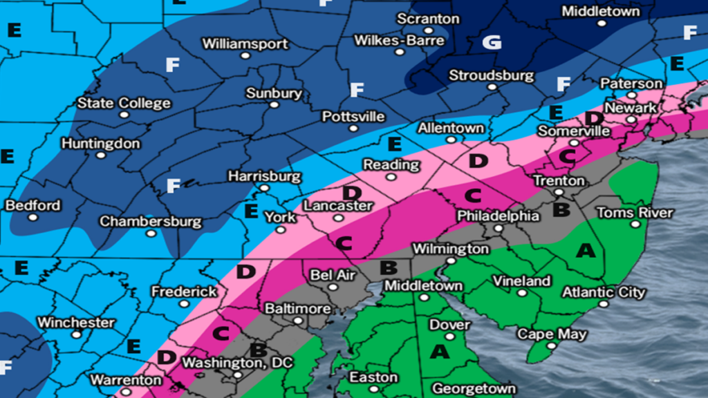 expected snow totals for New Jersey