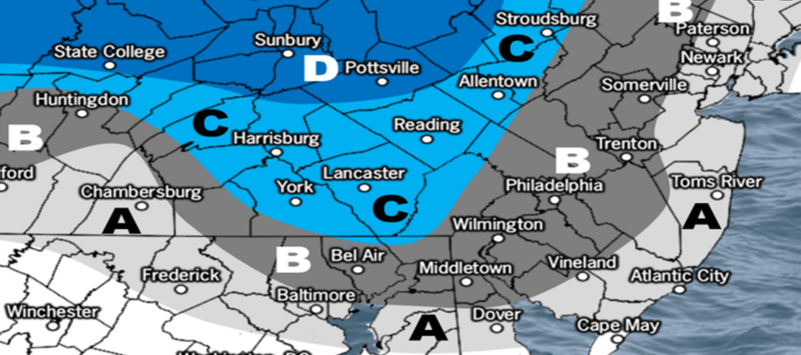 Snow Map for Tomorrow and Still Watching Sun-Mon