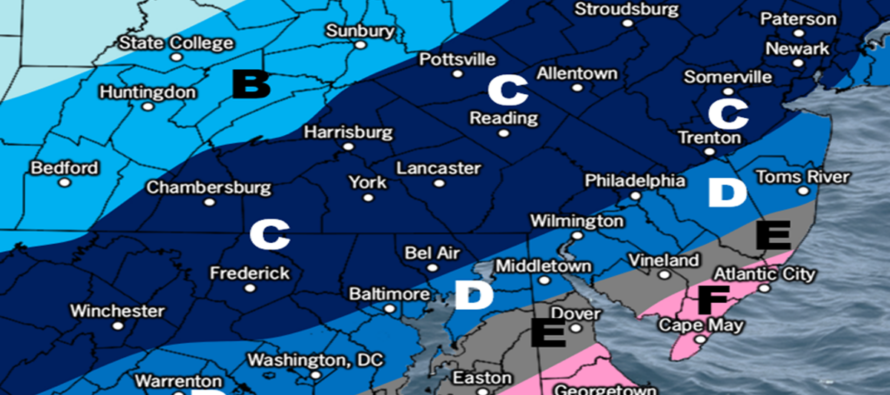 Snowstorm Approaching New Jersey for Sunday